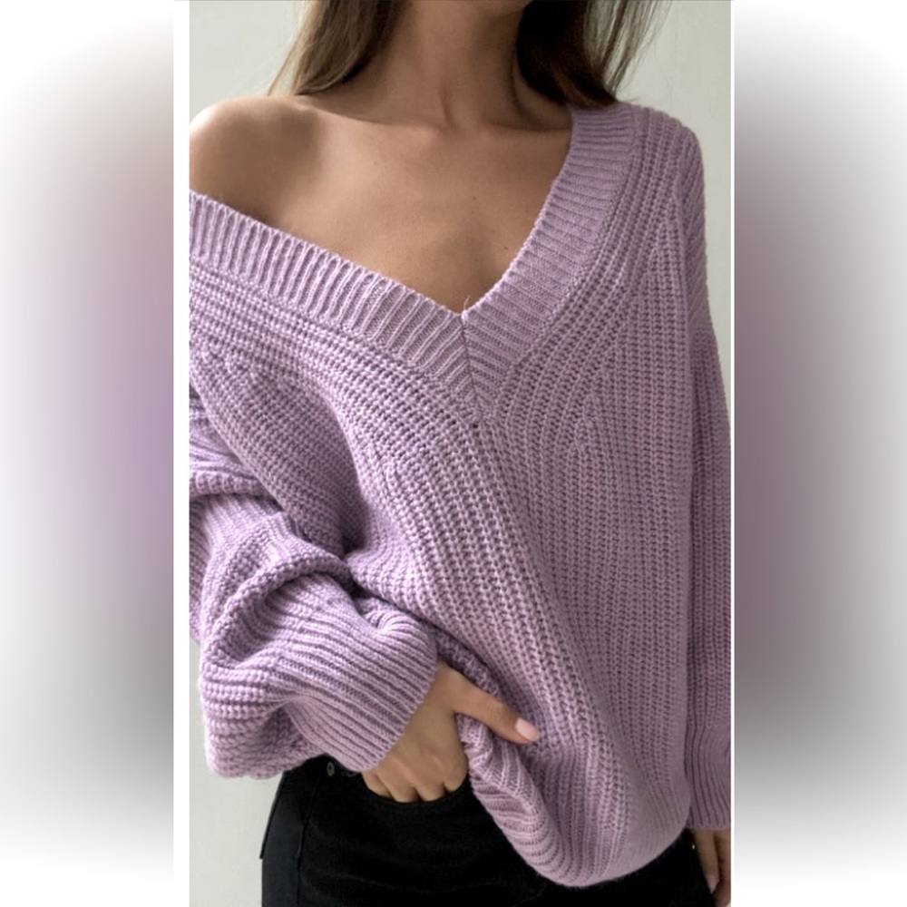 Pastel purple long sweater